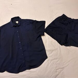 Target Blue Casual Outfit Set Lightweight Fabric